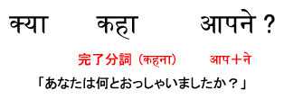 あなたは何とおっしゃいましたか？